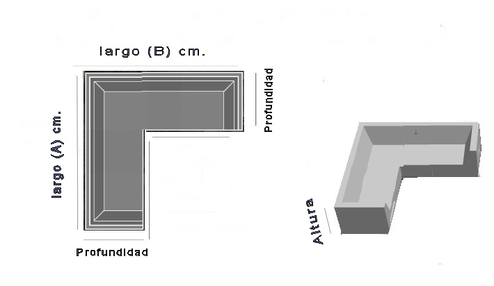 funda Sofá en L con o sin brazos a los lados A MEDIDA